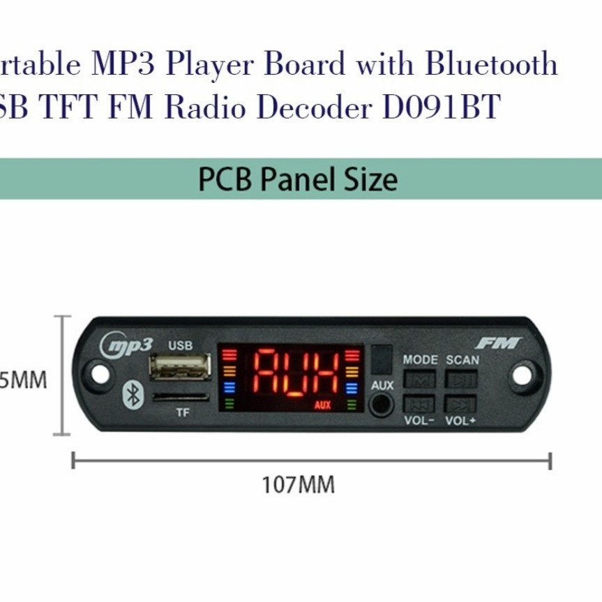 Jual Modul MP3 Player Bluetooth USB TFT FM Radio Terbaru Versi 5.0 ...