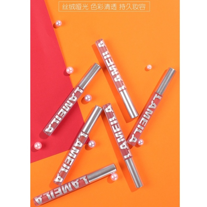 Lameila Matte Lipstick Liquid Lip Glaze Waterproof 6 Color - Lip Matte Tahan Lama - Anti Air