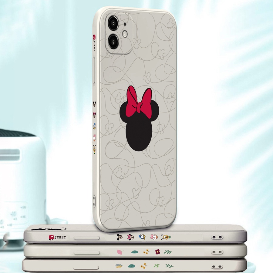 Disney Mickey Minnie iphone case for iphone 13 12 11 pro max X/Xs max 7/8/se2020 7plus/8plus all-inclusive soft shell anti-fall protective cover with hand strap