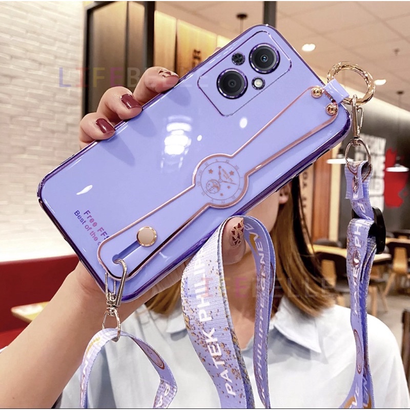 CASE OPPO RENO 8Z SOFT CASE PLATING TALI SLEMPANG PREMIUM CASING HP