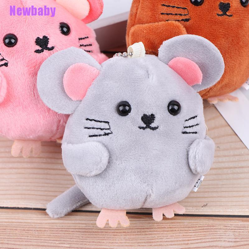 (Newbaby) Gantungan Kunci Boneka Tikus Bahan Plush Ukuran 8CM