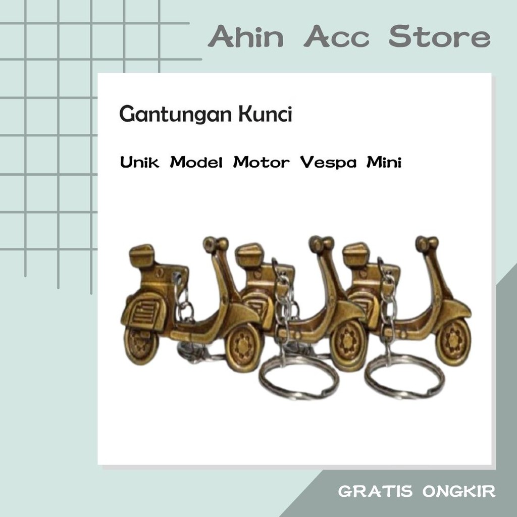 Gantungan Kunci Miniatur / Gantungan Motor Vespa Super Unik / Gantungan Kunci Motor Vespa