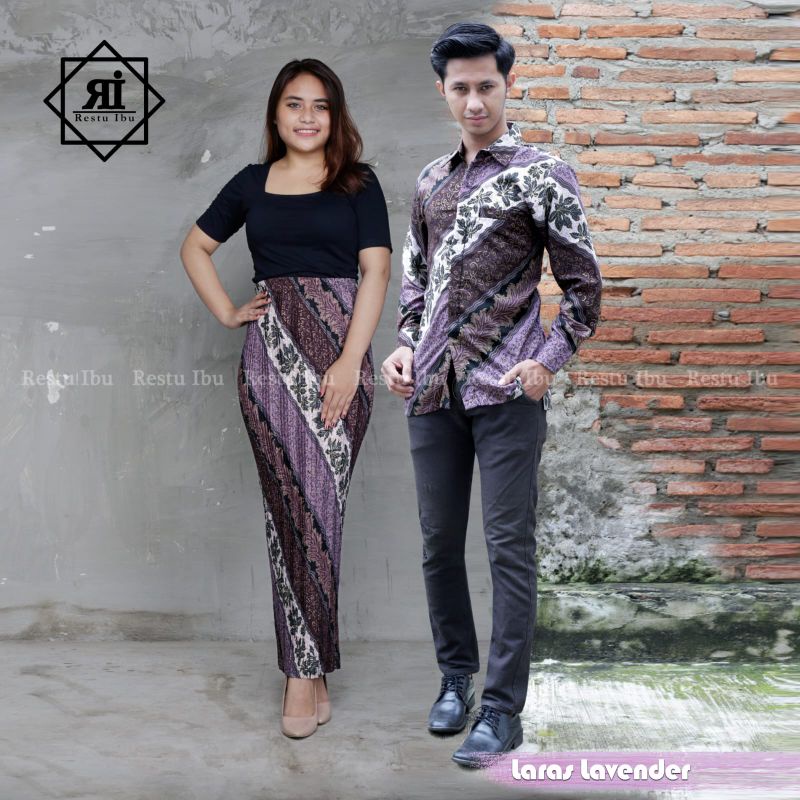 Zaja - Atasan Batik Lengan Panjang Cowo &amp; Rok Batik Plisket Cewe Motif-motif Cantik &amp; Elegant Baju Couple Cewe Cowo Baju Batik Pria Dewasa Lengan Panjang Kemeja Couple Rok Batik Sutra Plisket Cantik Cocok Untuk Pergi Acara Kondangan