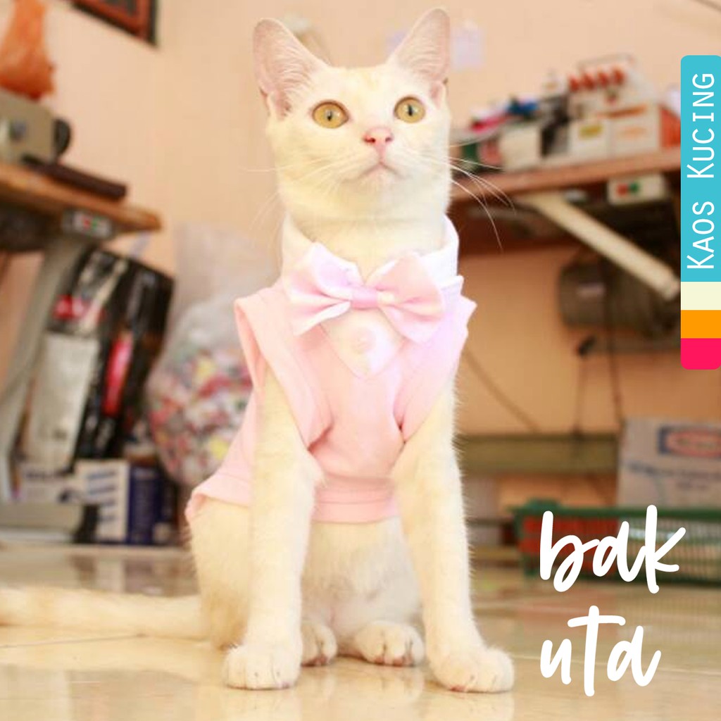 Kaos tuxedo baby pink untuk kucing dan anjing /Jual Baju Kucing Terlengkap &amp; Berkualitas size S-XL