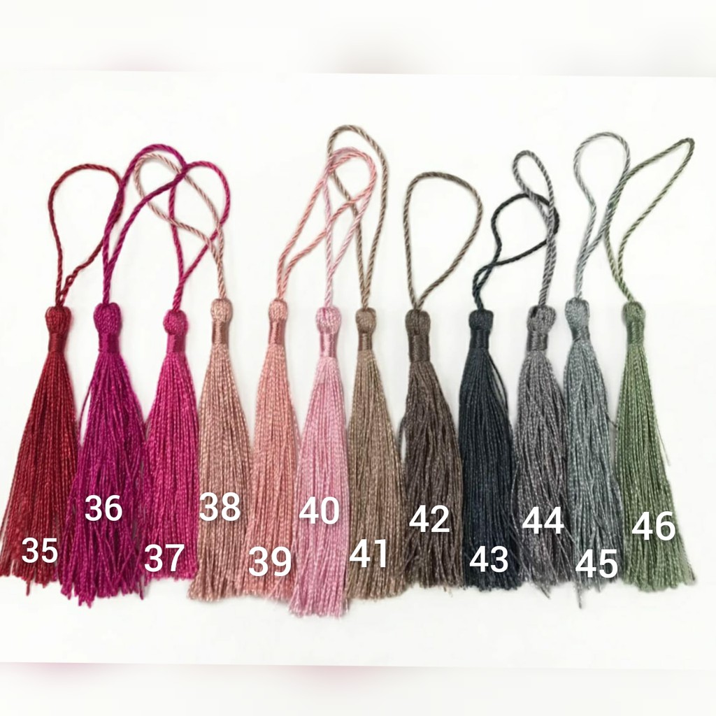 100 PCS  -  RUMBAI TASEL; TASEL HIJAB HARGA UNTUK 1 WARNA