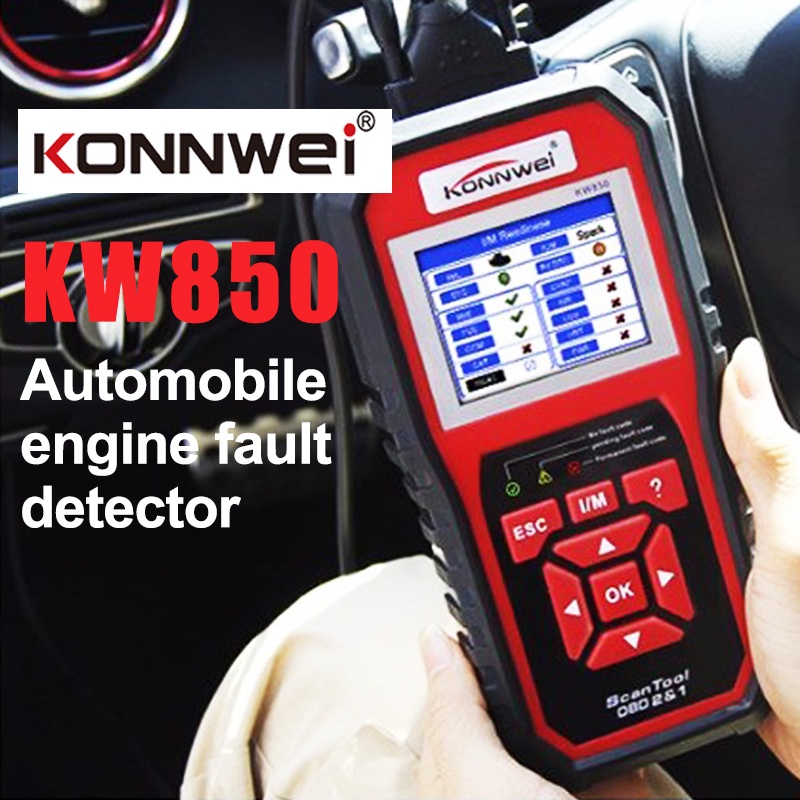 （Original）KONNWEI OBD2 kw850 OBD OBD2 Pemindai Mobil Sistem Lengkap Alat Diagnostik Mobil