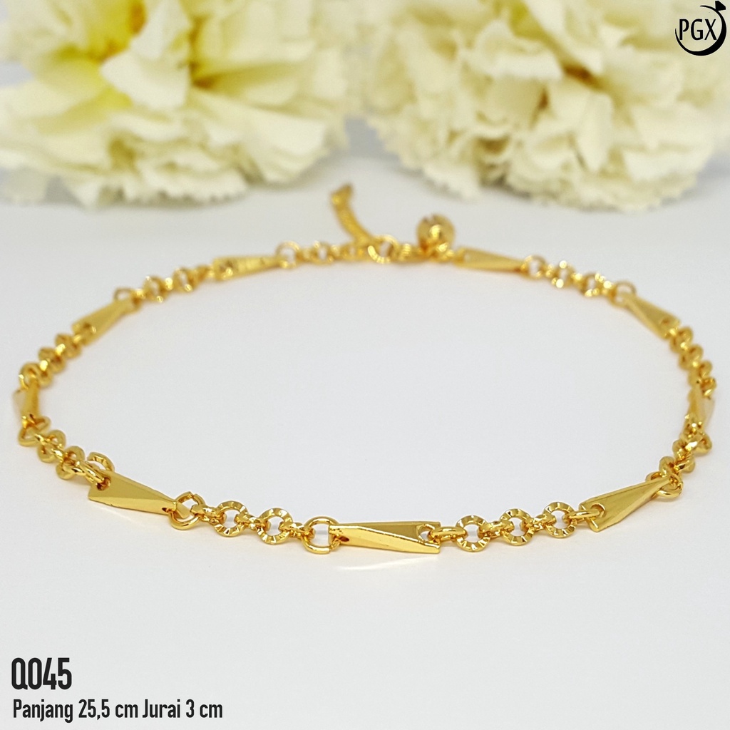 PGX Gelang Kaki Xuping Wanita Lapis Emas Aksesoris Fashion Korea - Q045