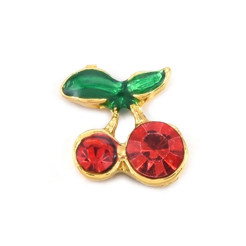 Siy 1pc Charms Berlian Imitasi Bentuk Cherry 3d Untuk Dekorasi Nail Artmanicure Diy