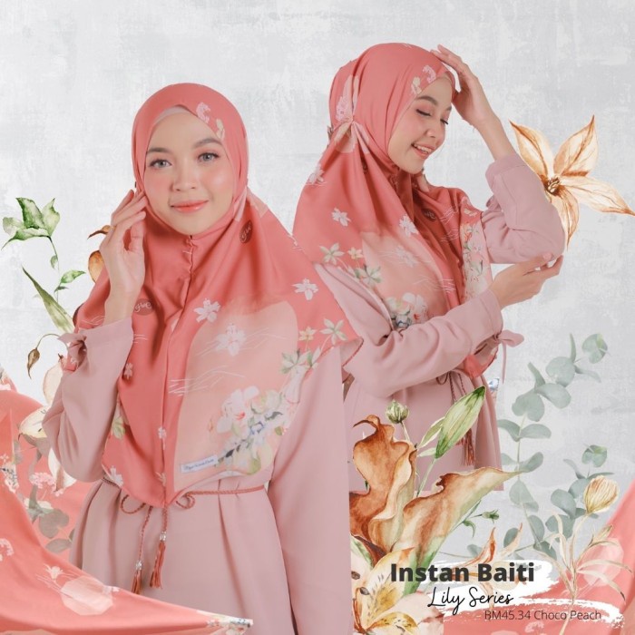 

Hijabwanitacantik - Instan Baiti Lily | Hijab Instan - Choco Peach