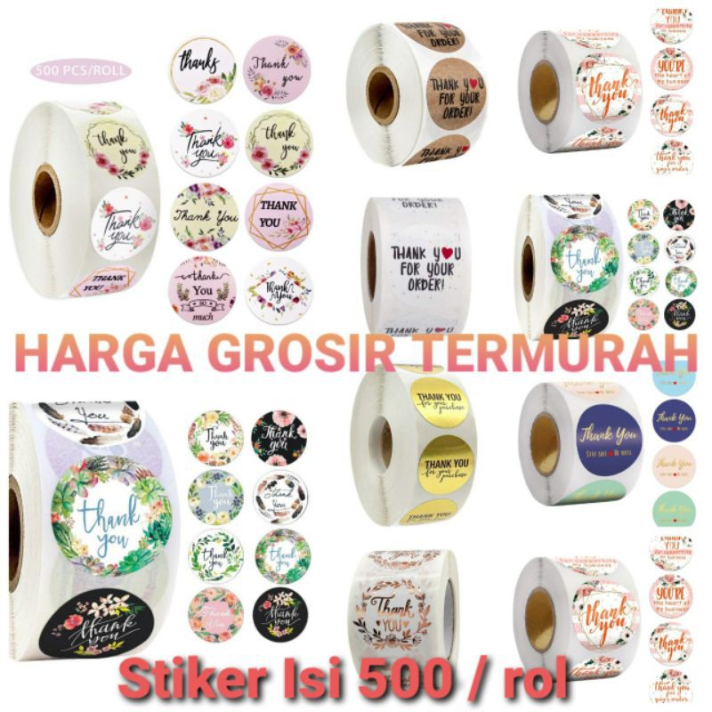 

Stiker Thank You isi 500 Cutting Sticker Bahan Vinly Anti Air Grosir Stiker Label Paket Online