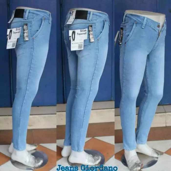 celana jeans pria slim fit/street - Biru Muda, 27