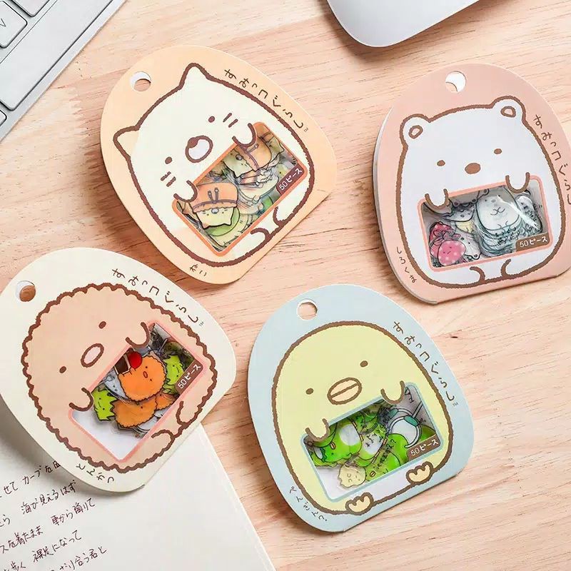 50Pcs Sticker Desain Lucu Sticker Sumikko Gurashi jepang sticker buku sticker multifungsi scrapbook