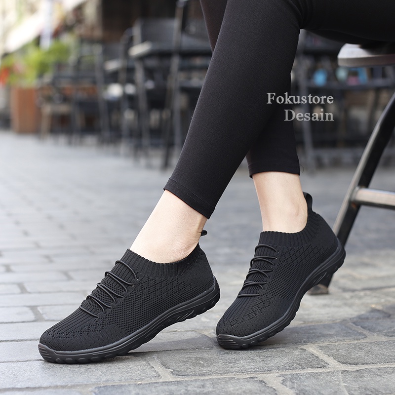 FOKU Sepatu Sneakers Wanita Sepatu Wanita Lembut Sepatu Kasual Wanita Terbaru