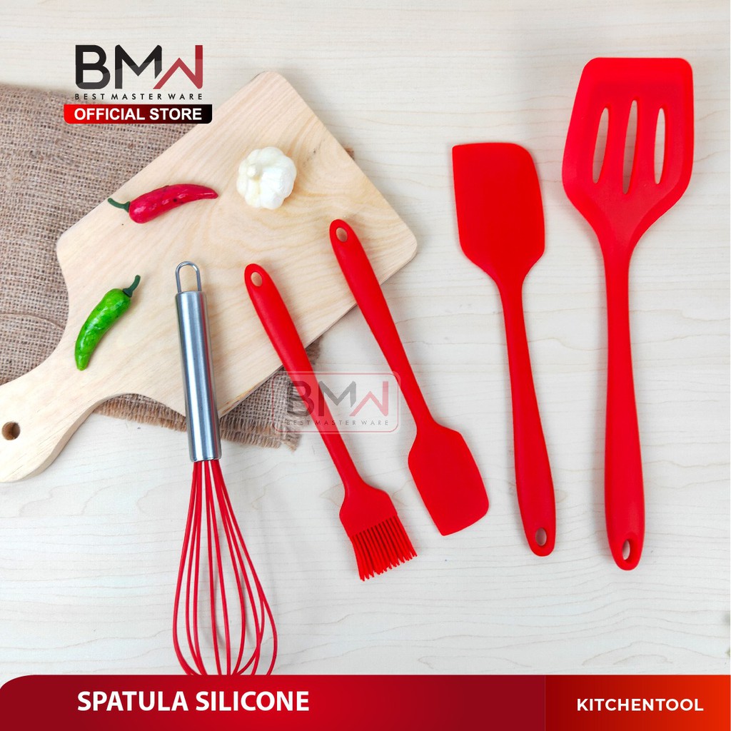 BMW Kitchen Ware - Spatula Silikon Set Sodet Sutil Susuk Kocokan Telur Kuas Kue Pastry Tools Utensil