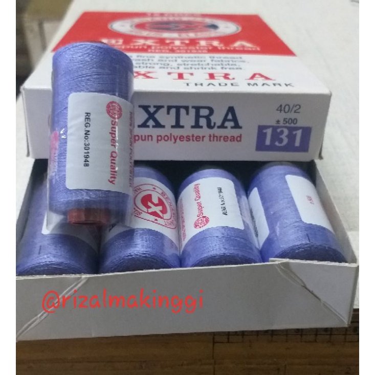 benang jahit extra biru muda (131)500 yards