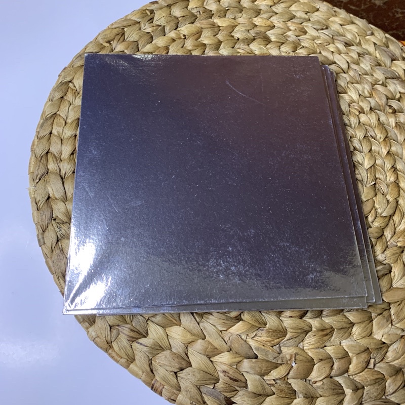 Tatakan Alas Kue Tart 20 cm / 22cm Kotak Silver