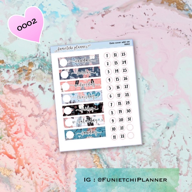 Date Cover Add-On Planner Sticker / Stiker