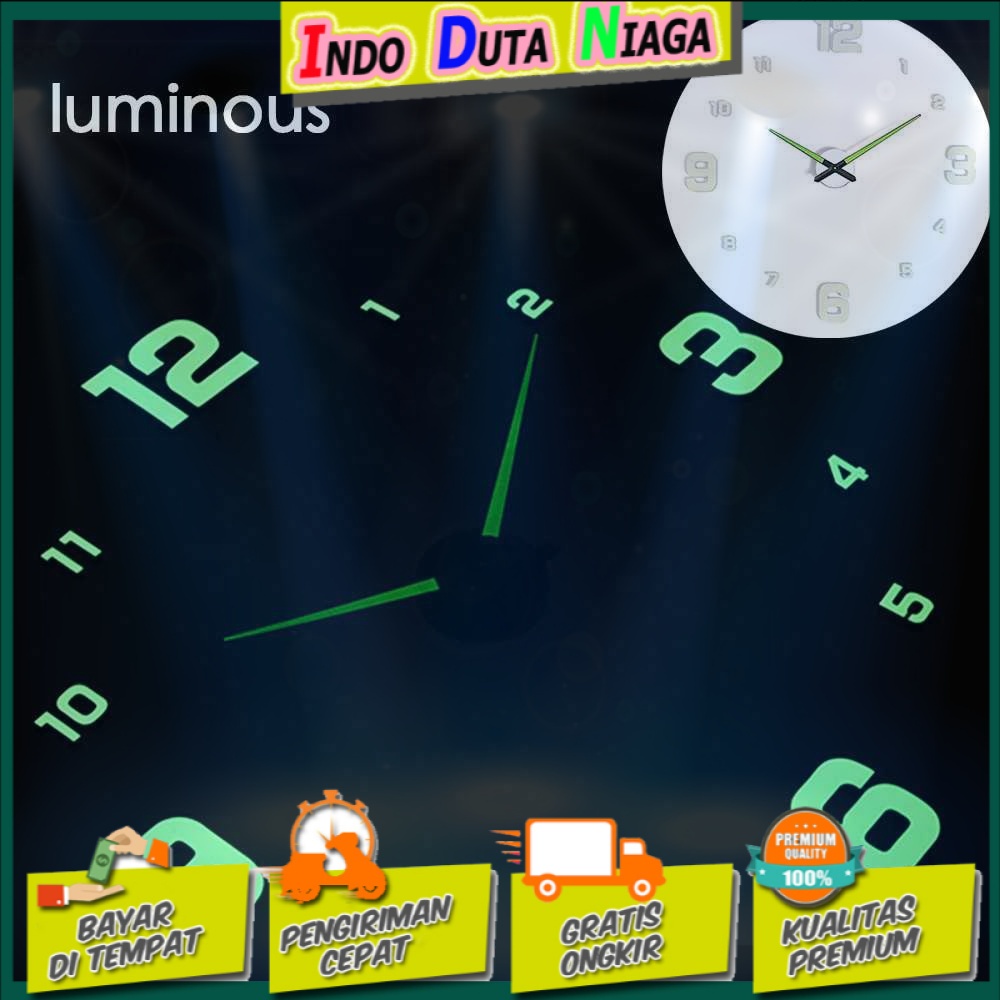 LUMINOVA Jam Dinding Besar DIY Glow in The Dark 80-130cm - Lumi-008