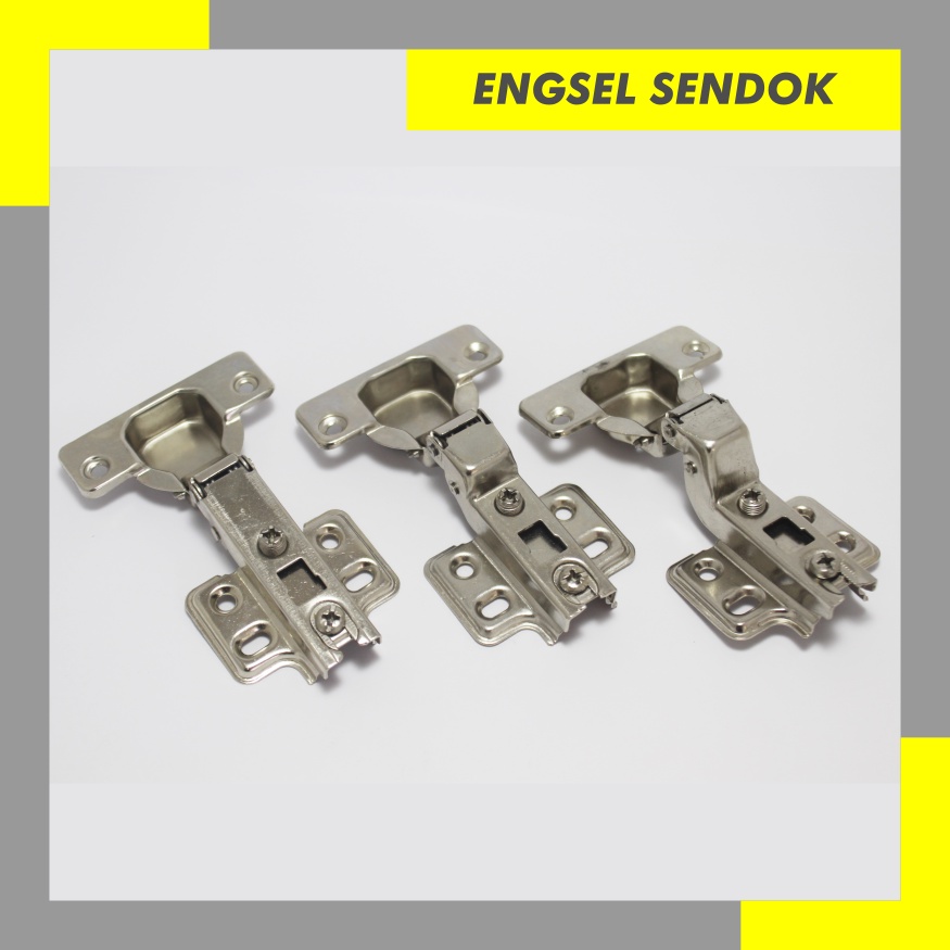 Engsel Sendok Biasa Non Hidrolik - Engsel Sendok Tipe Lurus - Engsel Sendok Tipe 1/2 Bengkok - Ensel