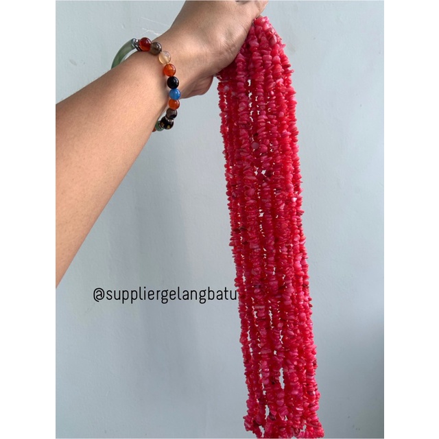 kerikil kerang DARK PINK borneo 1cm bahan batu campur aksesoris warna