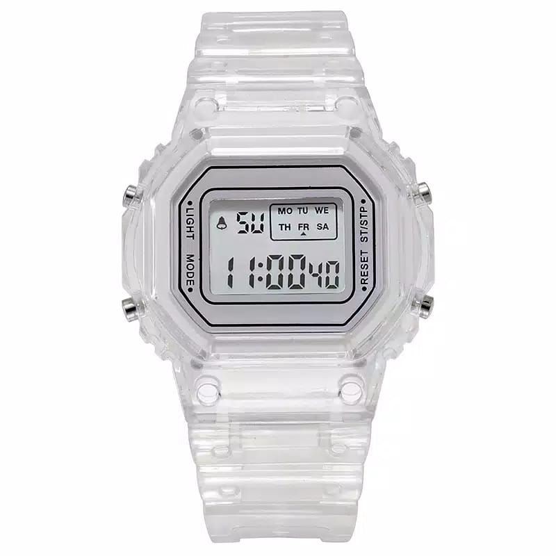 (Cod)Jam Tangan Wanita Digital Sergi (Traspadan) Model Korewla Strap Rubber(Dikirim Jakarta)