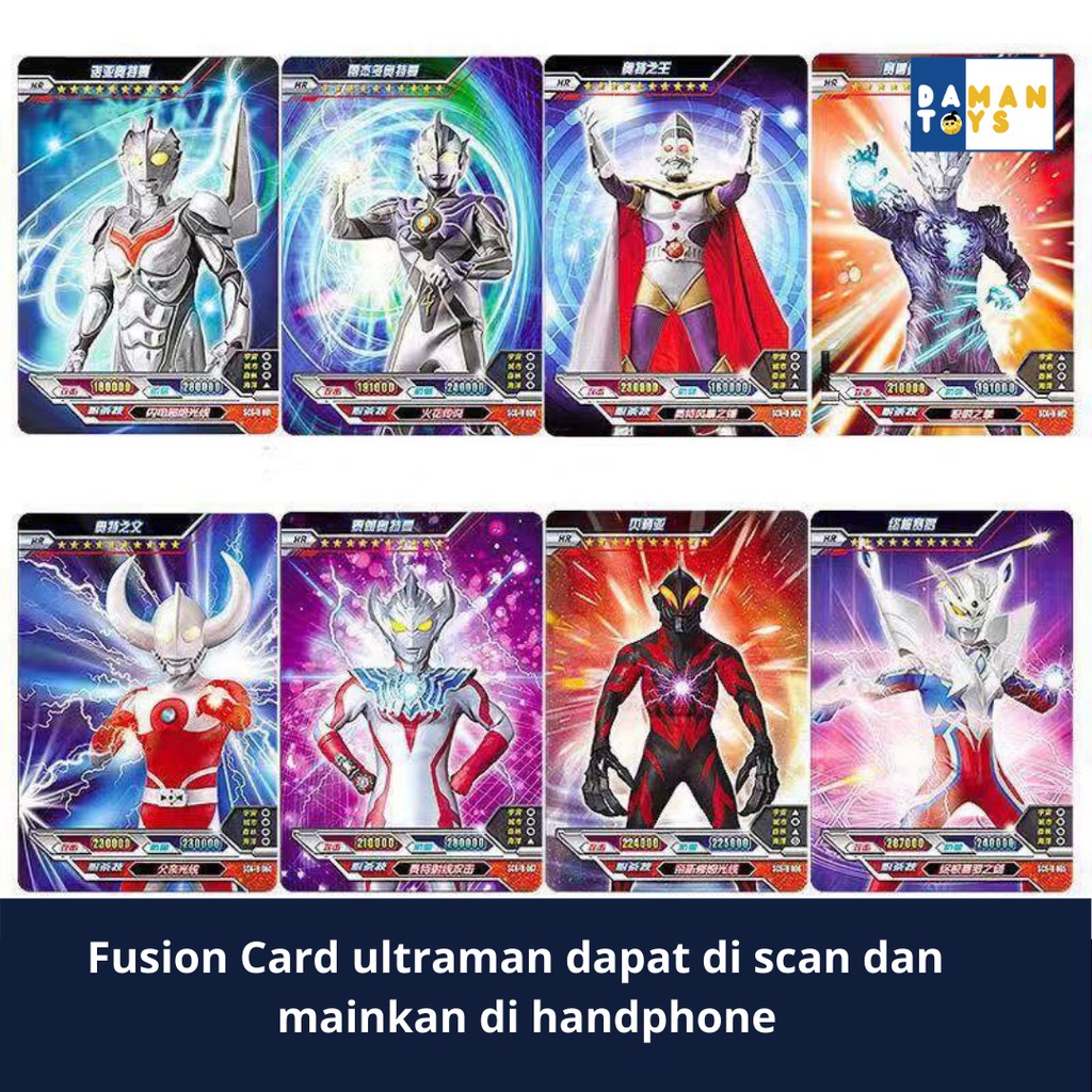 Mainan Kartu Ultraman Scan Fusion Card AR Ultraman Ginga , Ultraman R/B, Ultraman Zero