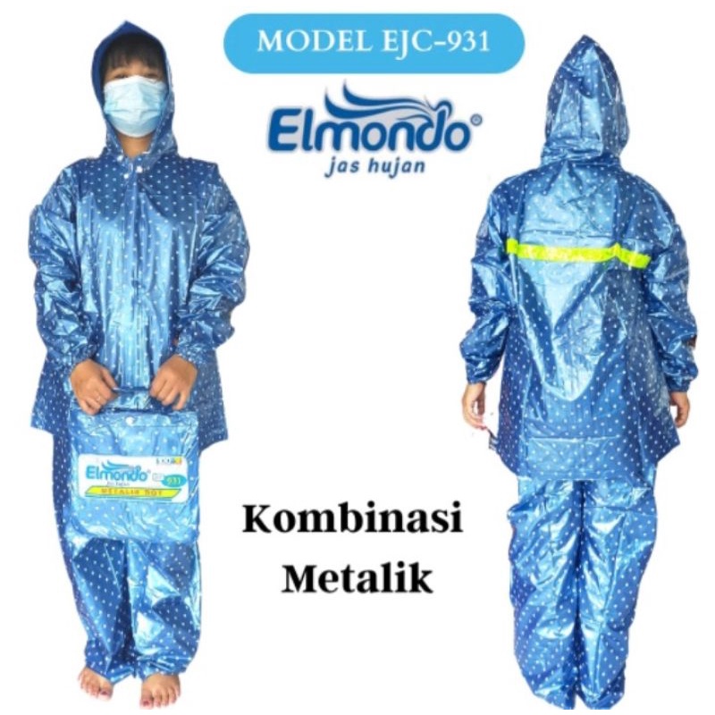 jas hujan dewasa Elmondo 931 metalik dot,termurah,terlaris