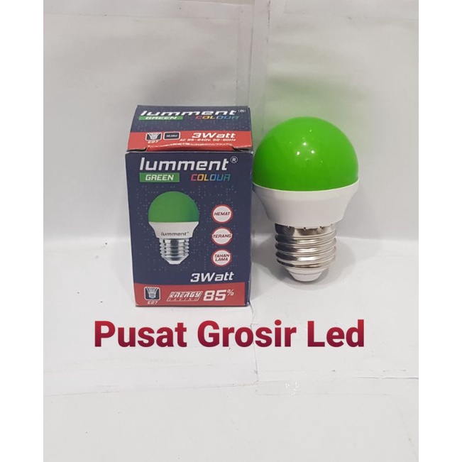 Lampu Led Warna 3 watt Lumment - Lampu Led Ping pong 3 watt warna