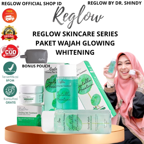 PAKET GLOWING Reglow dr Shindy Skincare Perawatan Wajah Glowing Pencerah Kulit Kusam Berminyak Kering Penghilang Flek Hitam Noda Bekas Jerawat Komedo Putih Pori Besar Paket Whitening Scincare Re glow Original Murah Reg glow Indonesia Official Store