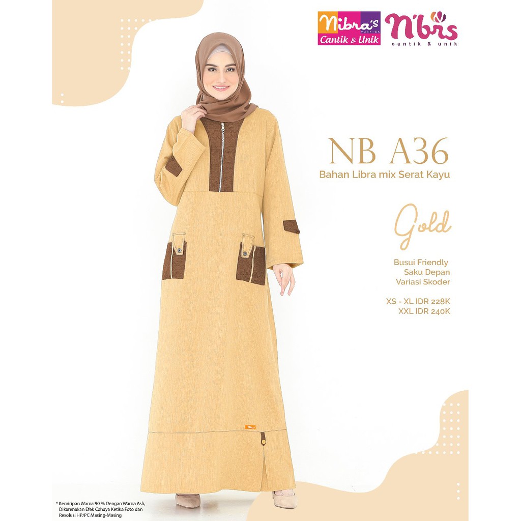 SARIMBIT NIBRAS 66 GOLD NBRS BAJU COUPLE KELUARGA MUSLIM LEBARAN 2020 TERBARU [COD]