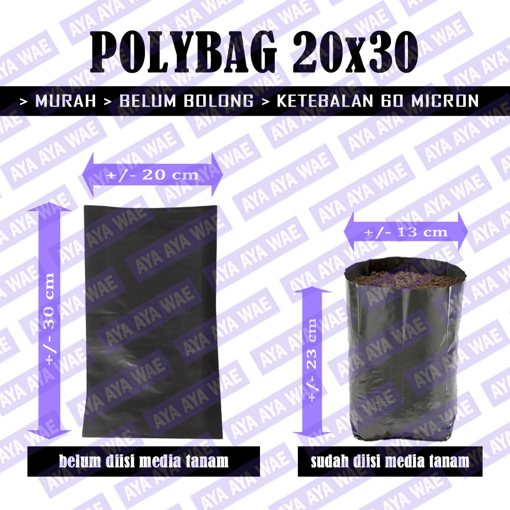 1pc Polybag TL 20x30 Polybag / Kantong Tanaman / Plastik Tanaman 20 x 30