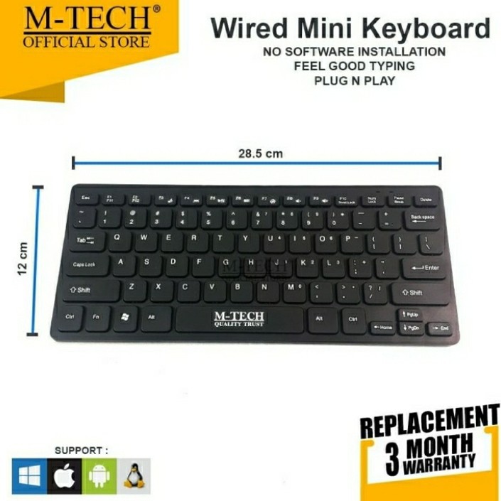 M-Tech MT-08 Keyboard Wired USB Mini Multi MTech MT 08