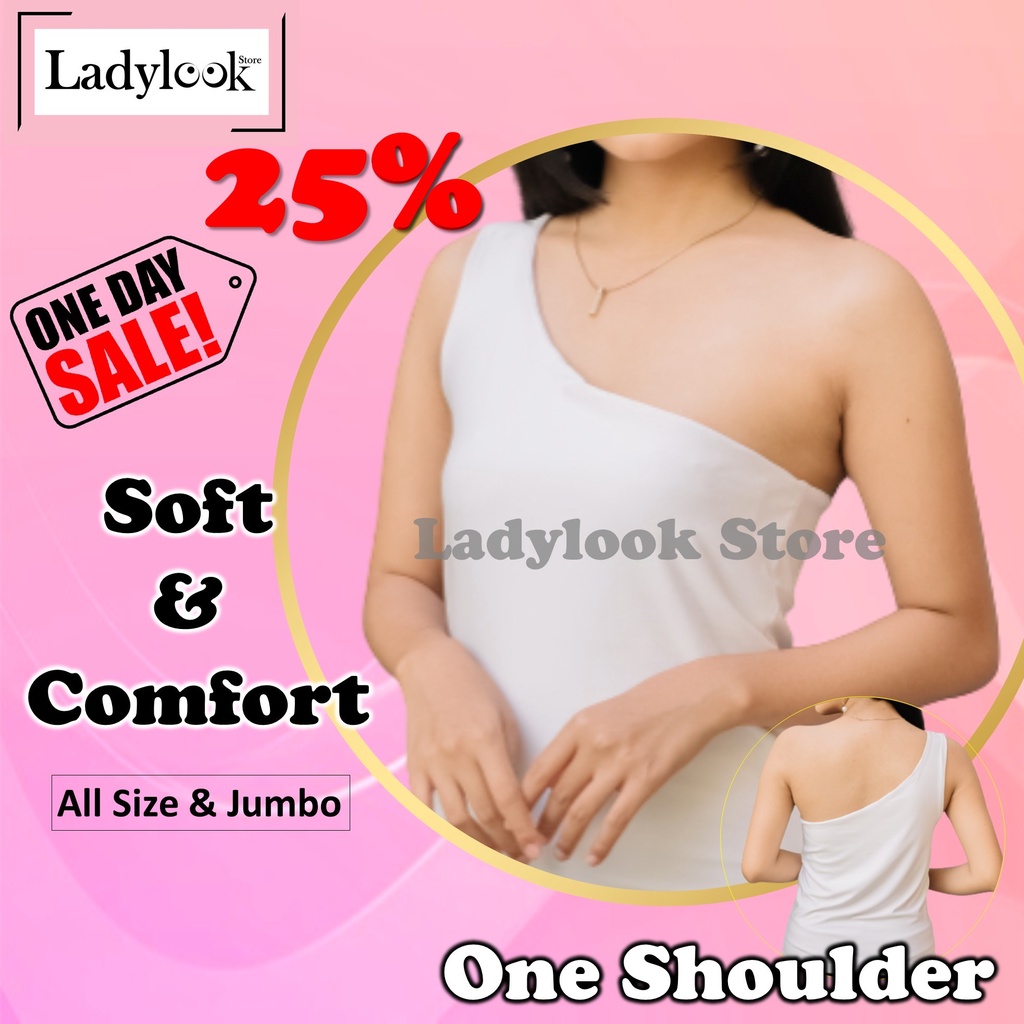 Tanktop Tank Top Tengtop Crop Daleman Singlet Wanita Polos One Shoulder Spandex Jumbo Big Size