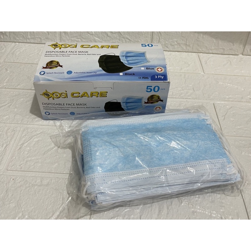Masker opsi care 3ply earloop 50pc disposable face mask
