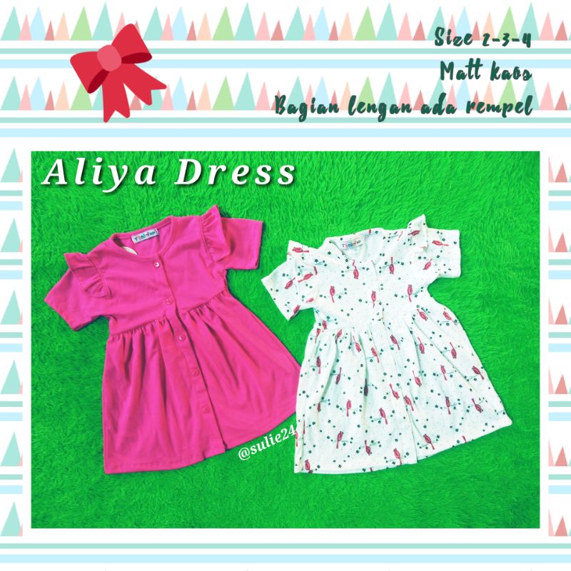 Aliya Dress muat umur 1-5 th/ dress lengan rempel anak/ baju anak murah bobokids