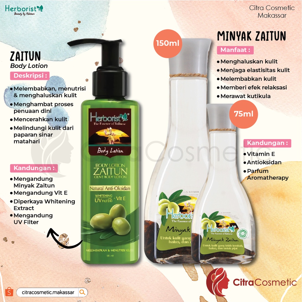 Herborist  Zaitun  dan Tea Tree Shampoo | Body Wash | Facial Foam | Facial Mask