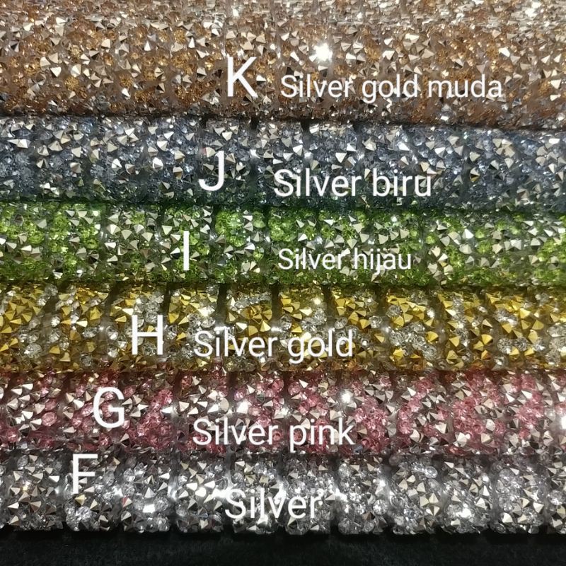 Diamond Tikar Kristal Acak setrika Per 1 baris