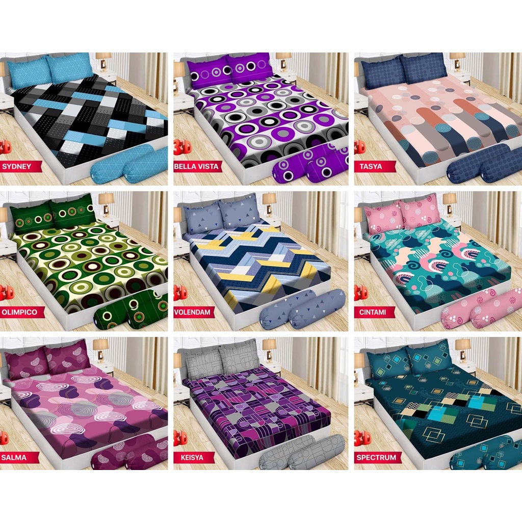 Sprei Bonita 140x200 160x200 150x200 145x200 Queen Size Motif Minimalis