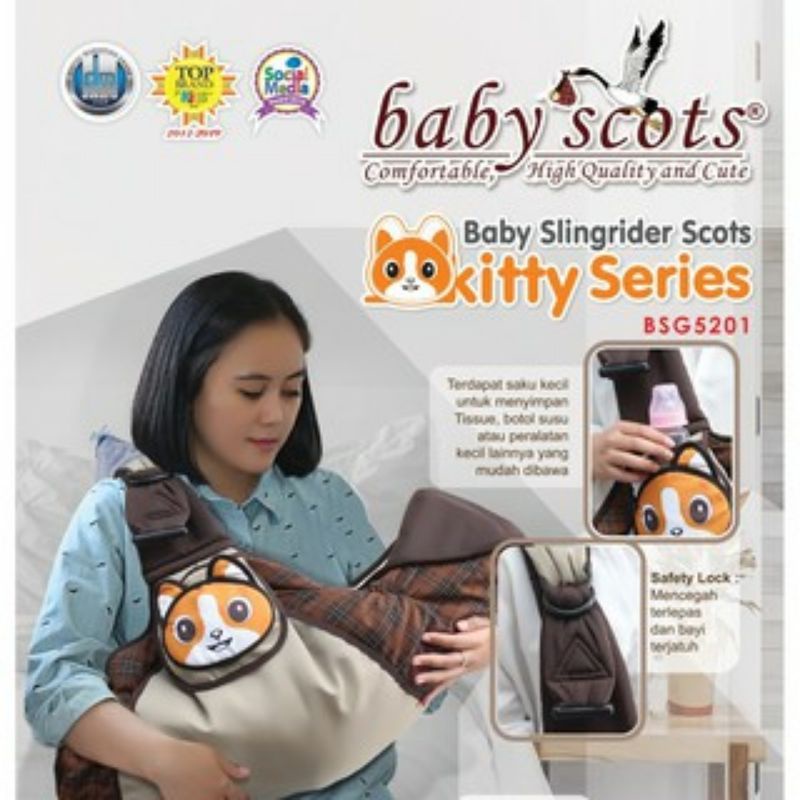 jnm,BSG5201 BABY SLINGRIDER SCOTS KITTY SERIES