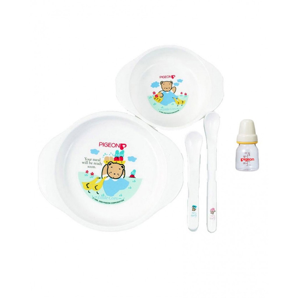 Pigeon Feeding Set With Juice Feeder - Peralatan Makan Bayi