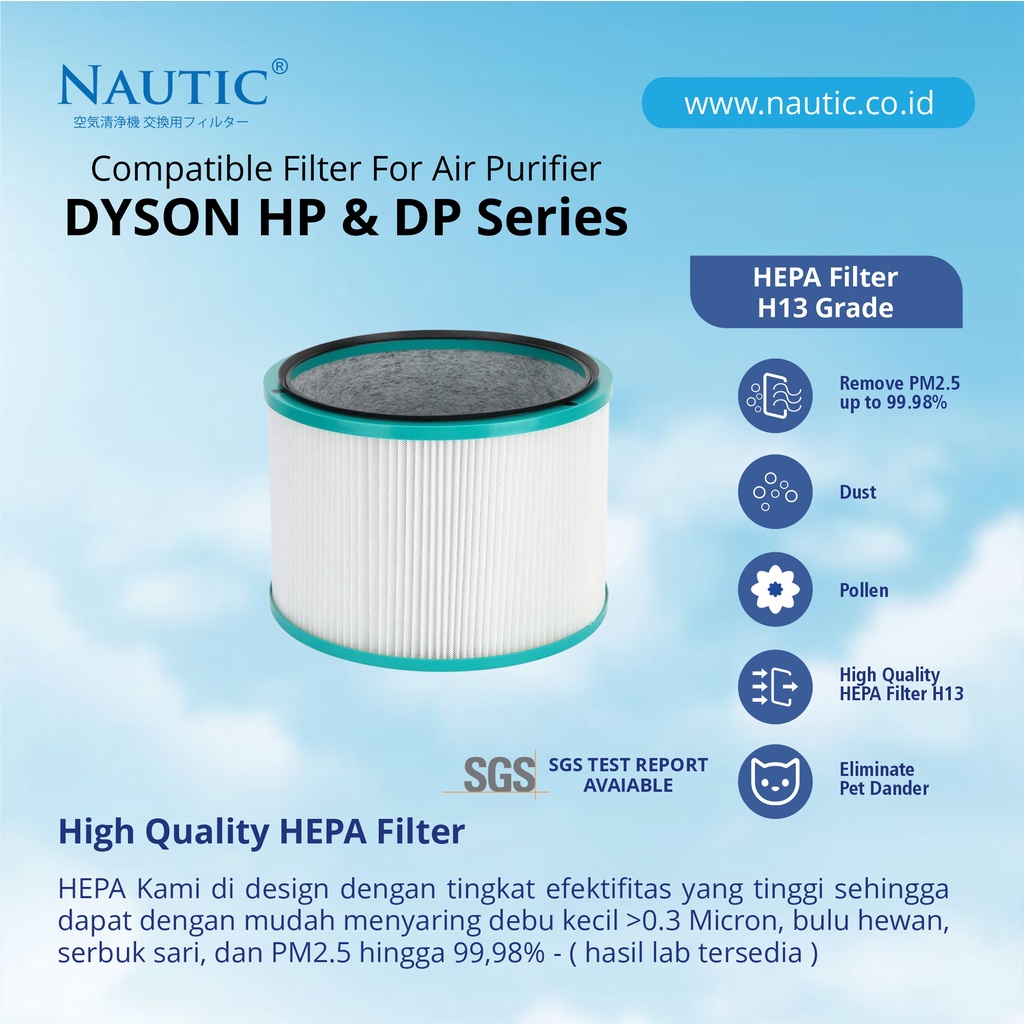 NAUTIC - HEPA Filter Dyson DP01 / DP02 / DP03 / HP00 / HP01 / HP02 / HP03