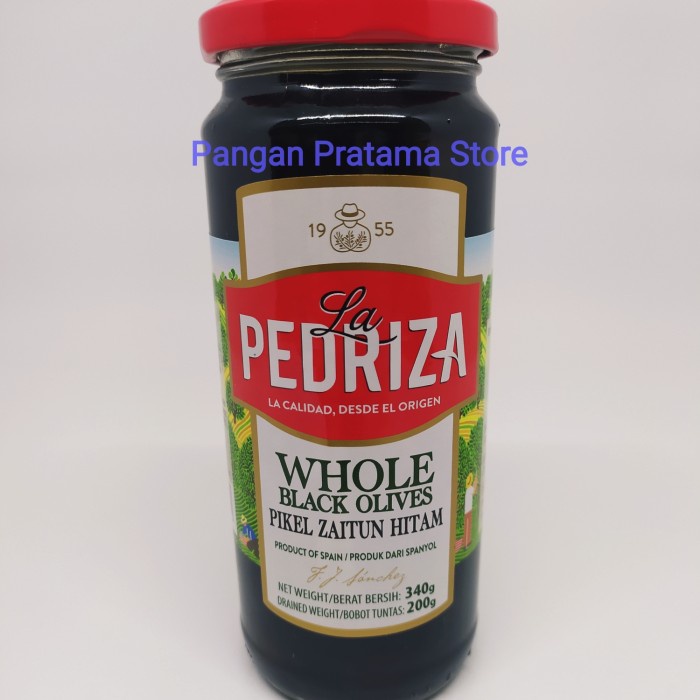 

Kalengbuah- La Pedriza Whole Black Olives / Pickle Buah Zaitun Hitam Utuh 340Grm -Buah-Kaleng.