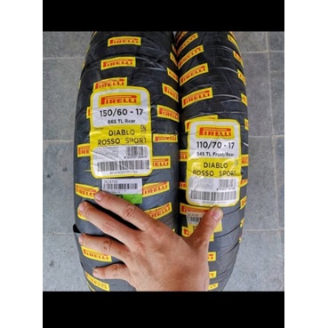 Jual BAN PIRELLI DIABLO ROSSO SPORT 120 70 17 DAN 150 60 17 SUPERMOTO cbr r15 vixion cb150 r25 ninja