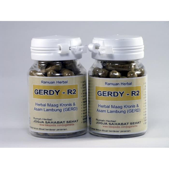 "GERDY-R2 (Kapsul Herbal Obat Maag Kronis & Asam Lambung/GERD)"