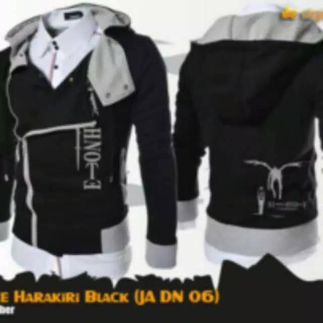 JAKET SWEATER HOODIE PRIA-WANITA HARAKIRI ANIME DEATH NOTE COSPLAY-JAKET COSPLAY-JAKET TERLARIS