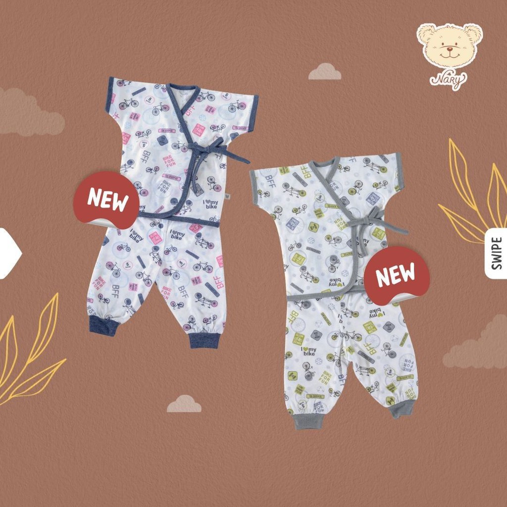 Nary Kimono Bayi dan Celana Seri Motif Lengan Pendek SNI