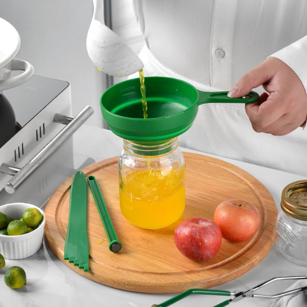 Wide Mouth Folding Telescopic Funnel / Food Grade PP Plastic  Funnel for  Salt Sugar Jam Spice Package Kitchen Accessories