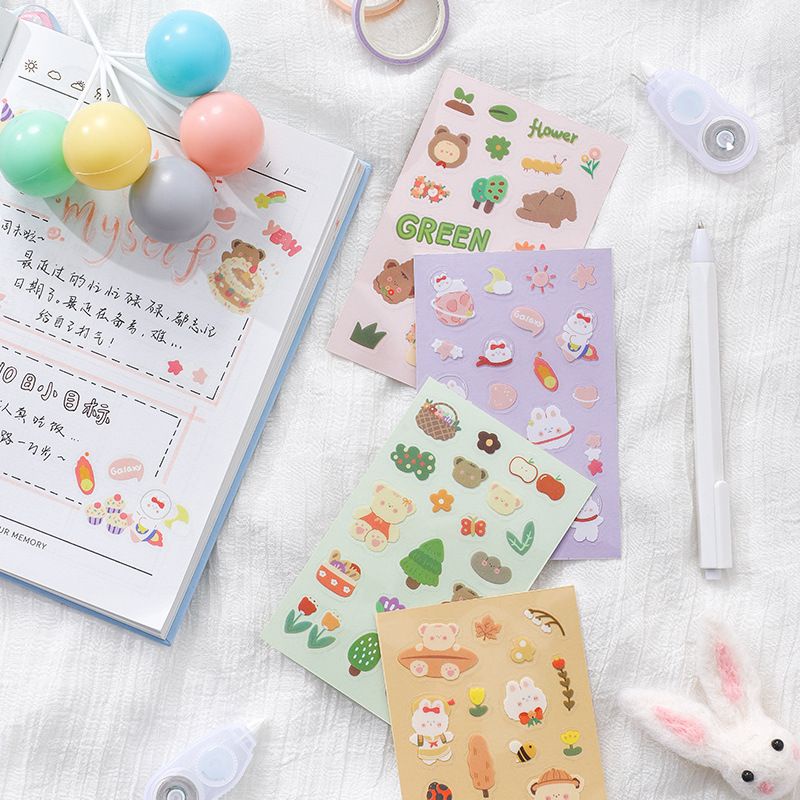 

baejoy.sticx || Stiker kartun PET motif beruang scrapbook deco