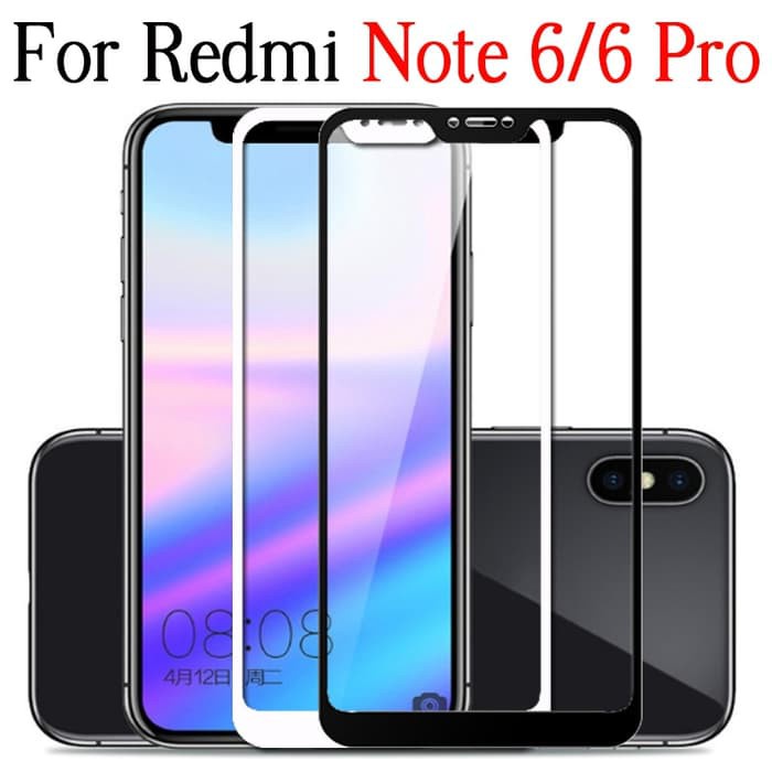 REDMI NOTE 6 TEMPERED GLASS FULL COVER FULL LEM/ Anti Gores Xiaomi Redmi Note 6 BLACK