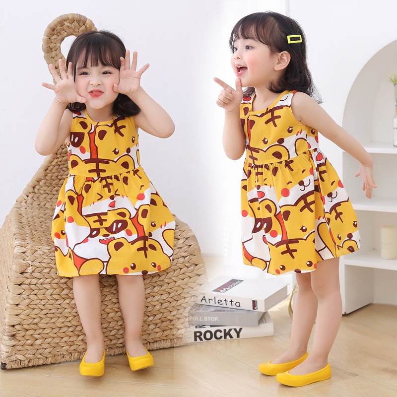 DRESS ANAK PEREMPUAN KATUN LUCU/ DRESS ANAK PEREMPUAN MURAH/ DRESS IMPORT ANAK PEREMPUAN